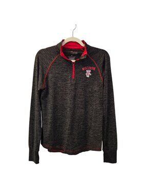 Colosseum University of Wisconsin Badgers Quarter Zip Activewear Jacket Size Med
